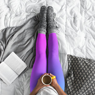 Aqua Blauwe en Hot Pink Miami Ombre Leggings