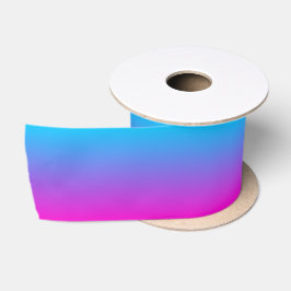 Aqua Blauwe en Neon Roze Ombre Satijnen Lint