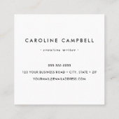 Aqua blauwe en paarse waterverf vierkante visitekaartje (Achterkant)