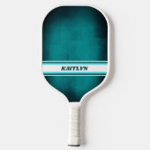 Aqua Blauwe en Witte Gepersonaliseerde Pickleball  Paddle (Achterkant)