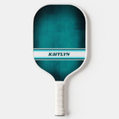 Aqua Blauwe en Witte Gepersonaliseerde Pickleball  Paddle (Voorkant)