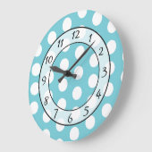 Aqua Blauwe en Witte Stip Fantasievolle Klok (Hoek)