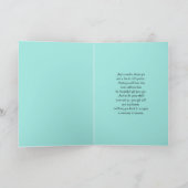 Aqua Blauwe en Zwarte Streep Foto Dankkaart Bedankkaart (Binnen)