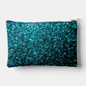 Aqua blauwe faux glitter fonkelt Monogram Etui (Achterkant)
