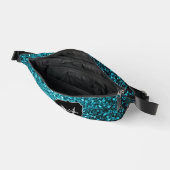 Aqua blauwe faux glitter fonkelt Monogram Heuptasje (Open)