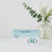 Aqua Blauwe Fiets Visitekaartje (Staand voorkant)