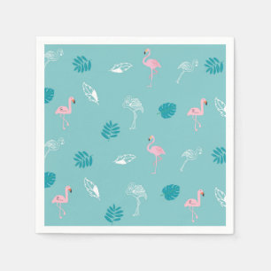 Aqua Blauwe Flamingo Papieren Servetten