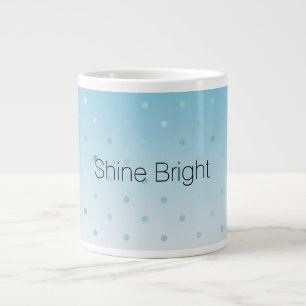 Aqua Blauwe Glam Dots Ombre Kerstmis Grote Koffiekop