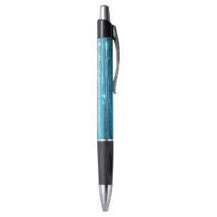 Aqua Blauwe Glans Strepen Pen