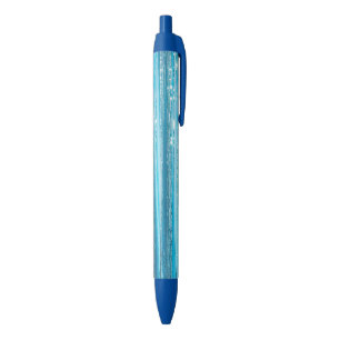 Aqua Blauwe Glans Strepen Zwarte Inkt Pen