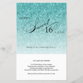 Aqua Blauwe Glitter Snoep Bar Omhulsel Flyer (Voorkant)