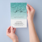 Aqua Blauwe Glitter Snoep Bar Omhulsel Flyer (Hand)