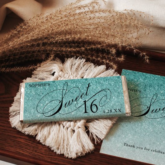 Aqua Blauwe Glitter Snoep Bar Omhulsel Flyer