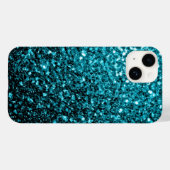 Aqua blauwe glitters glanzen Case-Mate iPhone case (Achterkant (horizontaal))