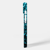 Aqua blauwe glitters glanzen Case-Mate iPhone case (Achterkant / Links)