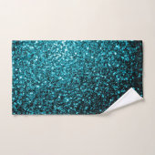 Aqua blauwe glitters glanzen handdoek (Handdoek)