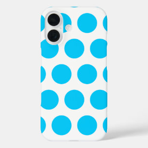 Aqua Blauwe Grote Stippen iPhone 16 Hoesje