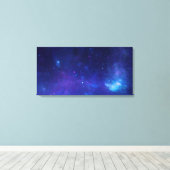 Aqua Blauwe Hemelse Melkweg Galactisch Centrum Canvas Afdruk (Insitu (Houten vloer))