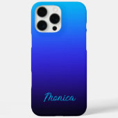 Aqua Blauwe Indigo en Zwarte Ombre Case-Mate iPhone Case (Achterkant)