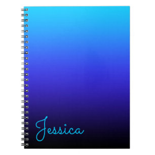 Aqua Blauwe Indigo en Zwarte Ombre Notitieboek
