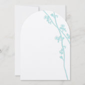 Aqua Blauwe Koraal Bloem Bruiloft Uitnodiging (Achterkant)