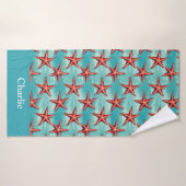 Aqua Blauwe Kust Zeester Badhanddoek (Badhanddoek)