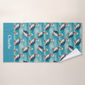 Aqua Blauwe Kustpelikaan Badhanddoek (Badhanddoek)