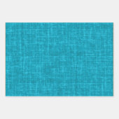 Aqua Blauwe Linnen Inpakpapier Vel (Voorkant 3)