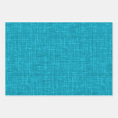 Aqua Blauwe Linnen Inpakpapier Vel (Voorkant 2)