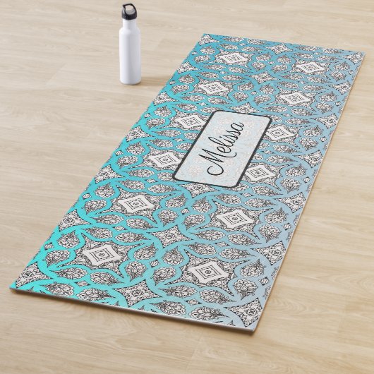 Aqua Blauwe Mandala Persoonlijke Yogamat (In situ)