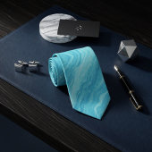 Aqua Blauwe Marmeren Golf Stropdas