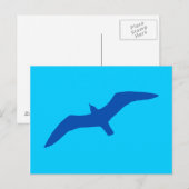 Aqua Blauwe Meeuw Briefkaart (Voorkant / Achterkant)