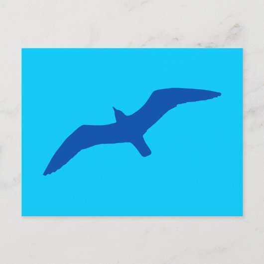 Aqua Blauwe Meeuw Briefkaart (Voorkant)