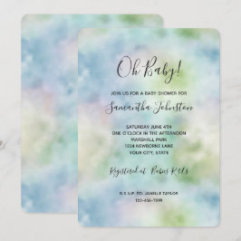 Aqua Blauwe Mint Baby Shower Kaart