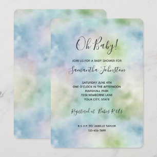 Aqua Blauwe Mint Baby Shower Kaart
