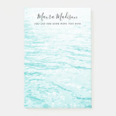 Aqua-blauwe mousserende watergolven post-it® notes (Voorkant)