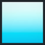 Aqua blauwe ombre achtergrond foto afdruk<br><div class="desc">Blauwe aqua gradient kleuren.</div>