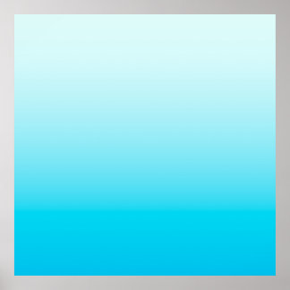Aqua blauwe ombre achtergrond poster