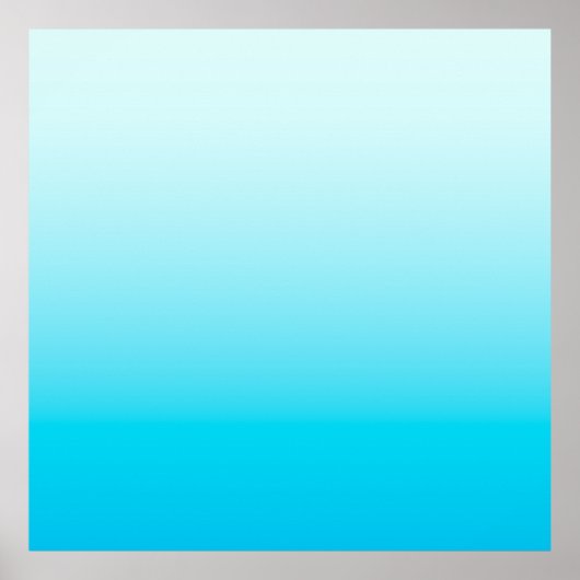 Aqua blauwe ombre achtergrond poster (Voorkant)