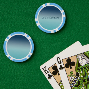 Aqua Blauwe Ombre Poker Chips