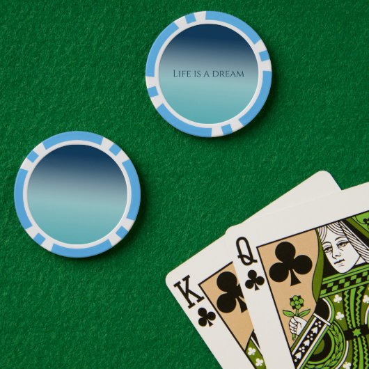 Aqua Blauwe Ombre Poker Chips (Pokertafel (Dubbel))