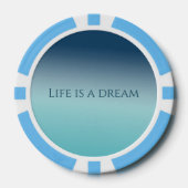 Aqua Blauwe Ombre Poker Chips (Voorkant)