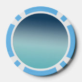 Aqua Blauwe Ombre Poker Chips (Achterkant)