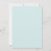 Aqua Blauwe Onbevlekte Bloem Bruiloft Kaart (Achterkant)