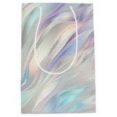 Aqua Blauwe Paarse Parel Witte Bruiloft Medium Cadeauzakje (Voorkant)