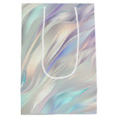 Aqua Blauwe Paarse Parel Witte Bruiloft Medium Cadeauzakje (Achterkant)