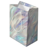 Aqua Blauwe Paarse Parel Witte Bruiloft Medium Cadeauzakje (Achterkant Gekanteld)