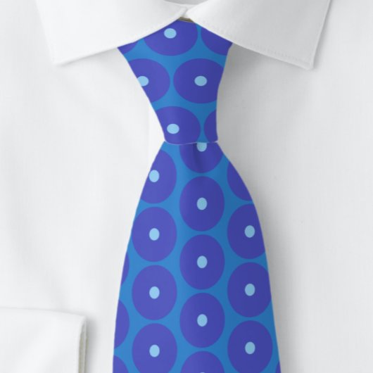 Aqua Blauwe Ringen. Heren Halsdoek Stropdas