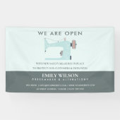 AQUA BLAUWE ROZE NAAIMACHINE TAILOR HEROPENING SPANDOEK (Horizontaal)