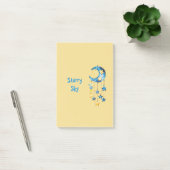 Aqua Blauwe Sterrenhemel Gele Sterren Manen Post-it® Notes (Kantoor)